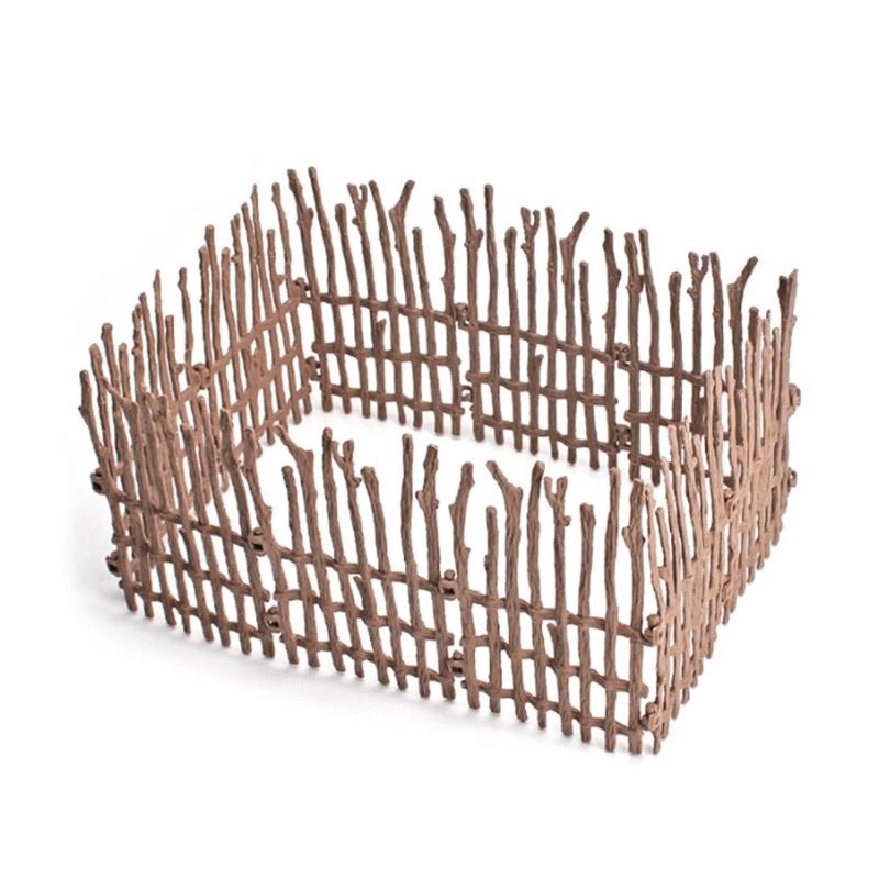 10Pcs Farmhouse Decoration Miniature Scene Fences Set for Doll House Furniture DIY Role for Play Accs Kids Interaction F