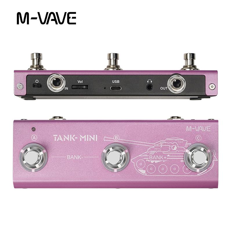 

M-VAVE Tank Mini Pink Multic Effect Guitar/ Bass Pedal Support IR and OTG Recording,Built-in Cab,Amp,Mod,FX,Reverb,Delay Effects рожевий