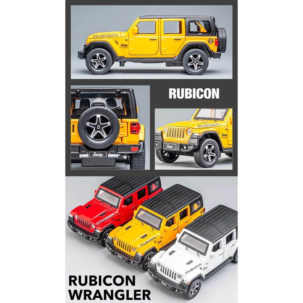 1/32 Jeeps Wrangler Rubicon Vehicle Model Car Toy High Simulation Sound and Light Off-road Alloy Collection Toy Car for Children