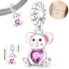 Copperpink Heart Series Cute Animals Bear Rabbit Charms Love Beads Fit Original Bracelet For Women Fine Jewelry Diy Gifts