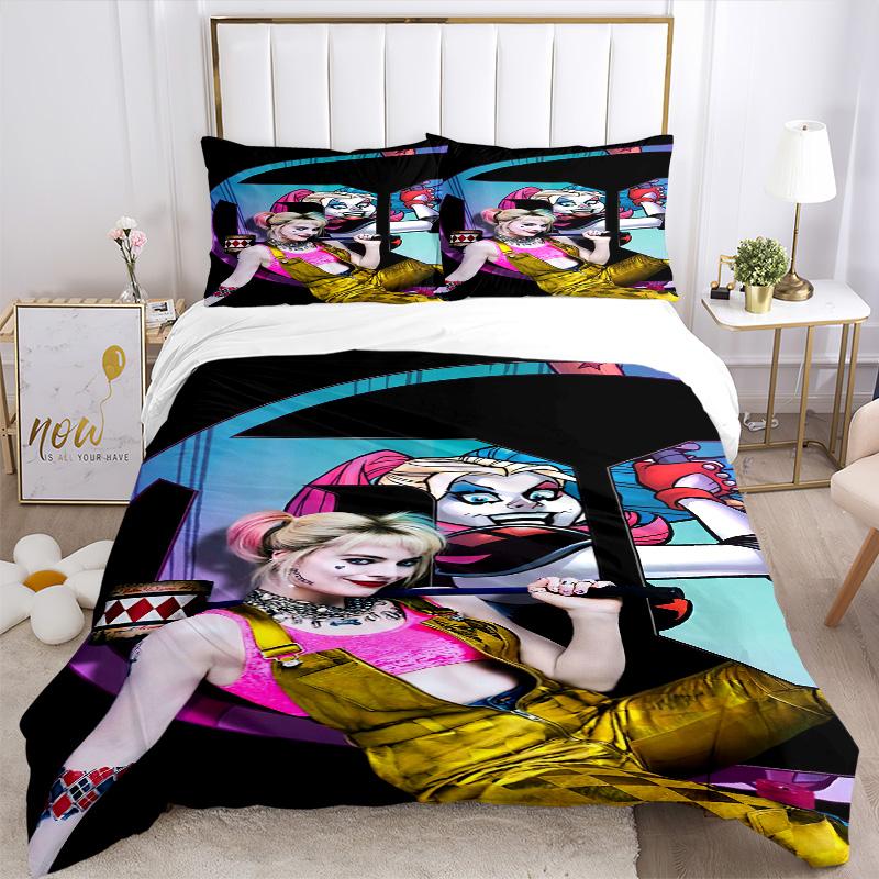 Harley Quinn'S Wild Adventure Print 3Pcs Bedding Setduvet Cover With 2 Bedropillowcase Home Birthday Gift