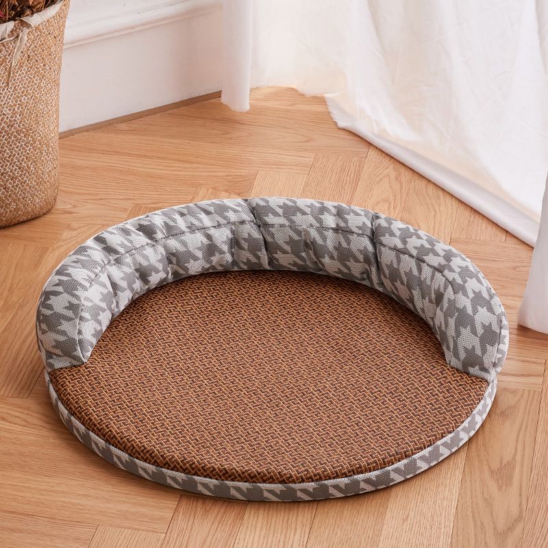 

Летняя кошачья кровать, глубокий сон, теплая подушка для домашних животных, для маленьких кошек и собак с подушкой, уютное гнездо для кошек, коврик для будки, моющиеся кровати для домашних животных, товары Diameter 55CM