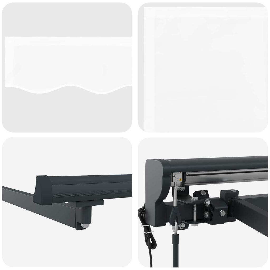 Electric Retractable Awning White and Anthracite 4.5 x 3.5 m