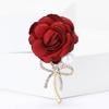 Delicate Alloy Fabric Rose Brooch Temperament Versatile Women'S Suit Coat Corsage Jewelry Pin