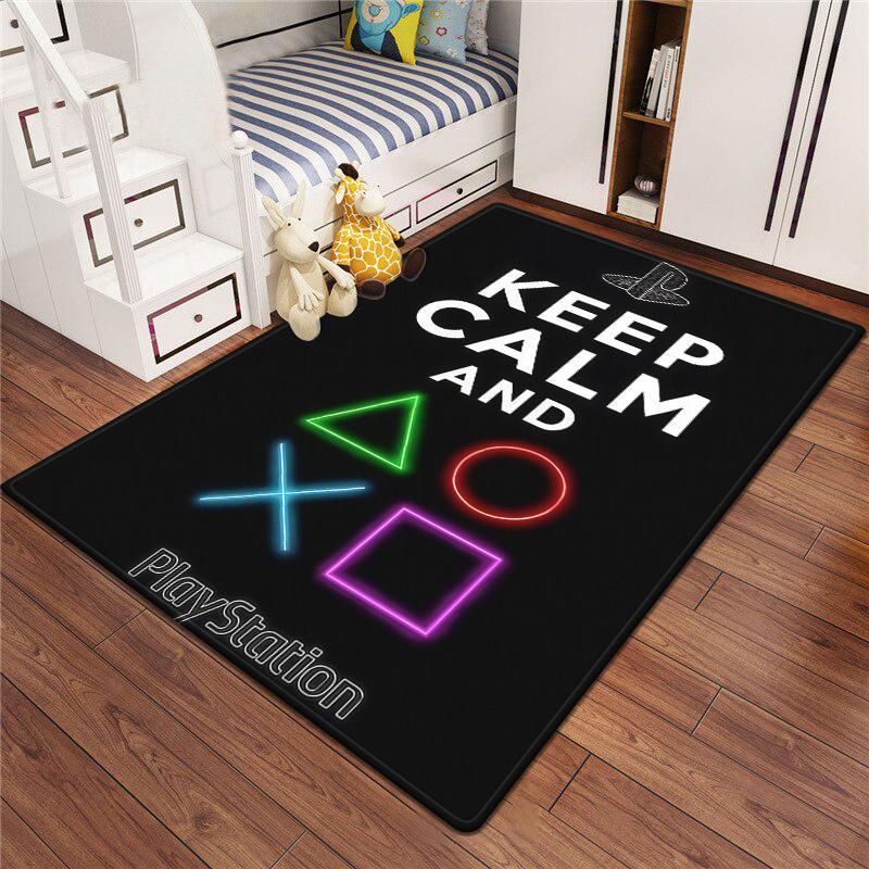 Gaming Esports Geometric Controller Pattern Carpet Mat for Boys Bedroom Gaming  large rug for Living Room Home Decoration Rug