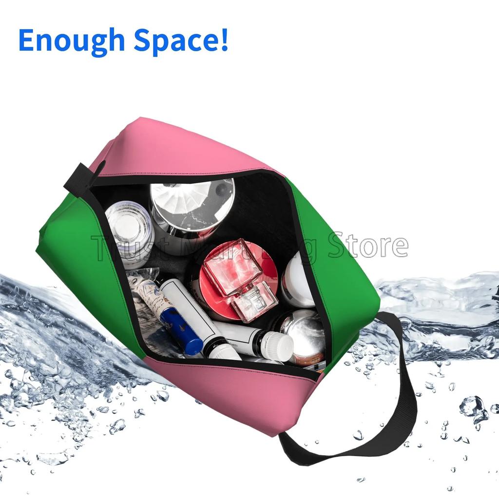 Sorority Print Storage Bag Women Portable Large Capacity Toiletry Bag Cosmetic Cases for Travel Storage and Everyday Use