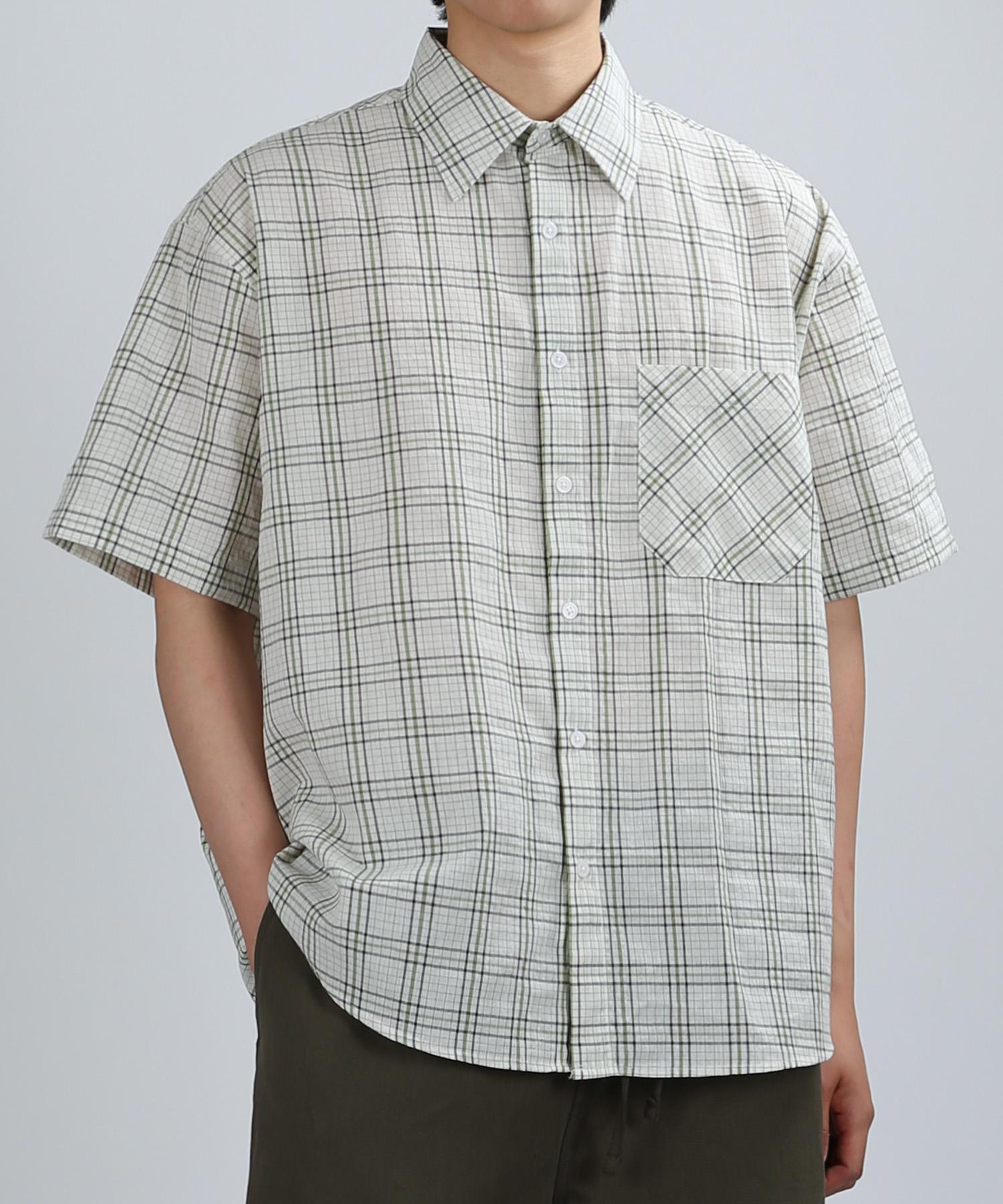 Johnny West Golf Check Half Shirt (Teeing Cream) 48