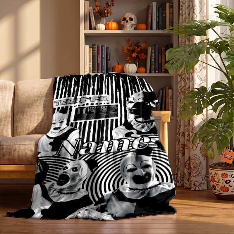 Art the Clown Custom Flannel Blankets Soft Warm Cozy Throws for Home Decor Holiday Gifts