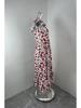 2026 Spring European American Style Women's Fashion Casual Printed Patchwork Ruffled Hem Dress