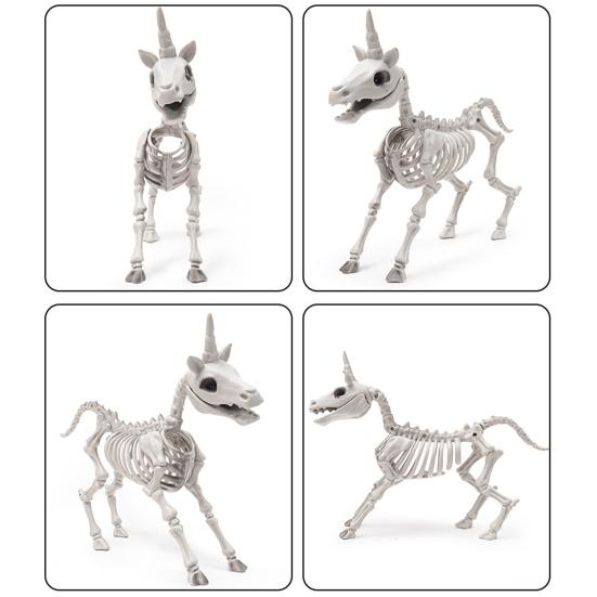 Halloween Skeleton Animal Figurine Large Plastic Skeleton Bone Statue for Lawn Yard Graveyard Home Tabletop Decor