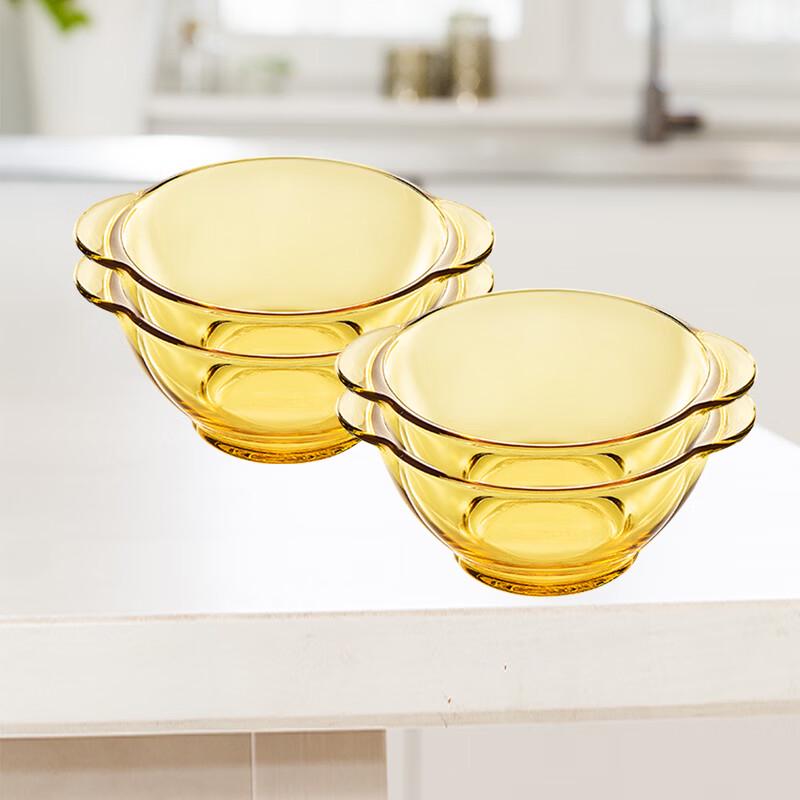 Коллекция жаропрочной стеклянной посуды Corning Pyrex Belle Amber 4-piece set (Rice Bowls)