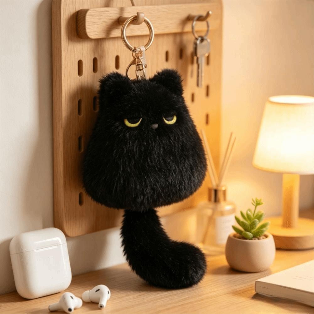 Cute Cat Cat Plush Doll Keychain Soft Fluffy Kitten Plush Keychain Cat Plush Pendant Gift for Boy
