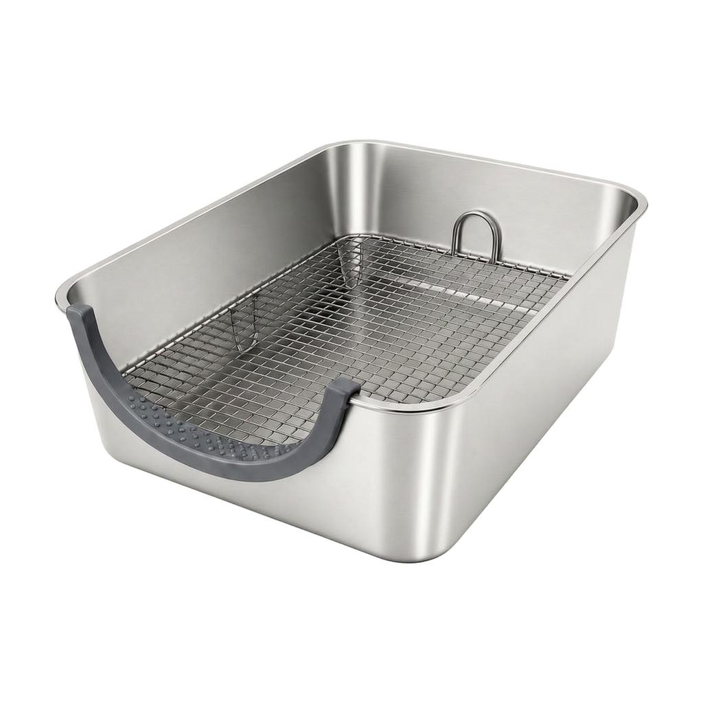 Low Entry Stainless Steel Rabbit Litter Toilet Washable