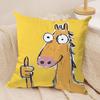 Kids Cartoon Cute Animal Cushion Cover Silky Short Plush Invisible Zipper Dustproof Sofa Pillow Case For Home Decor