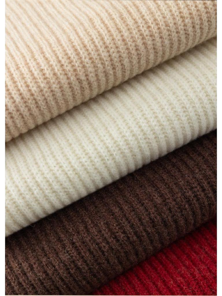 Women's High-End Korean-Style Wool-Cashmere Scarf: 7% Cashmere, 93% Knitted Wool, Perfect for Autumn and Winter.