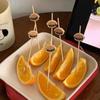 Portable Hamburger Garnish Fruit Sticks Disposable Cartoon Food Sticks Snack Picks