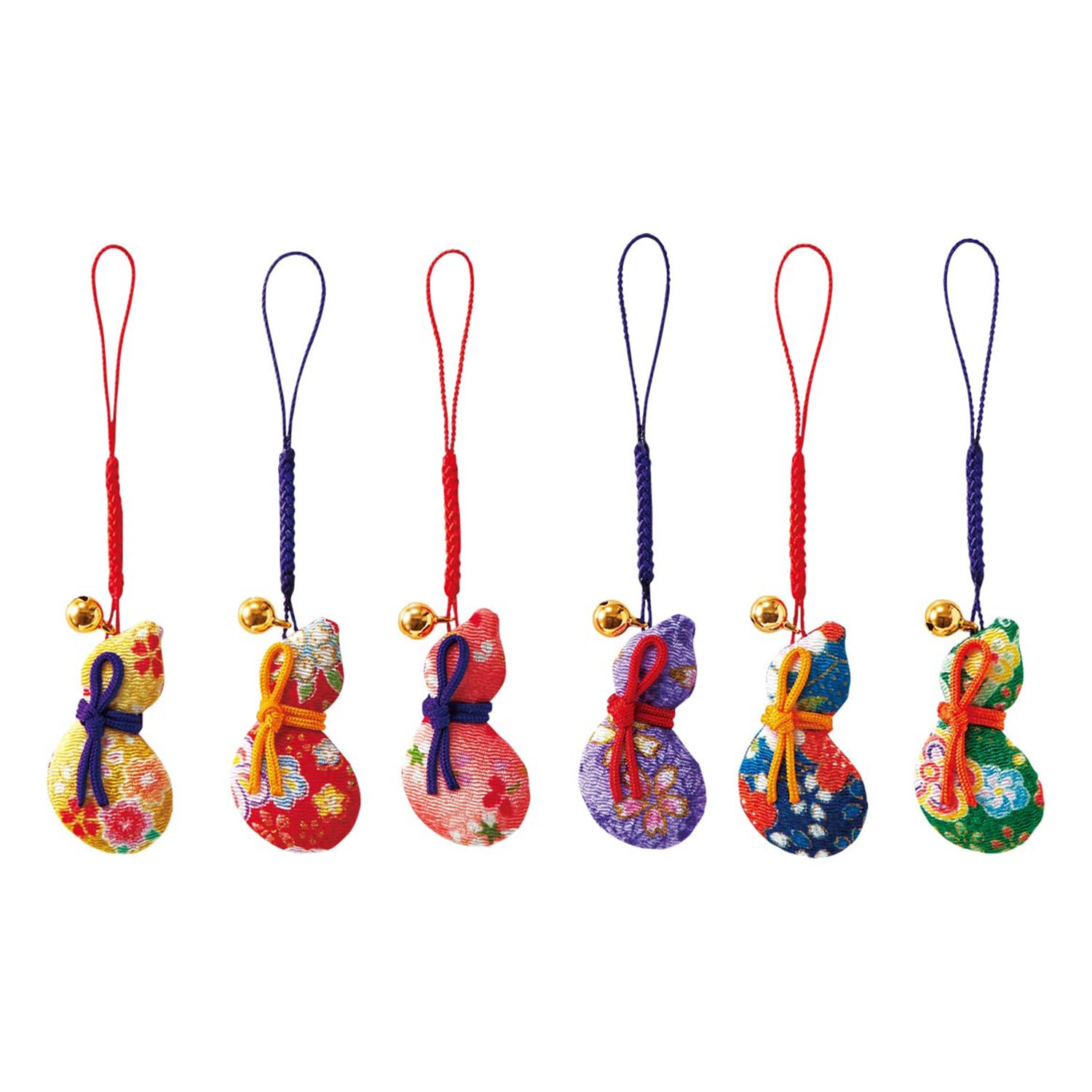 

Sakura Horikiri Chirimen Netsuke Six Gourd Amulet 4706420