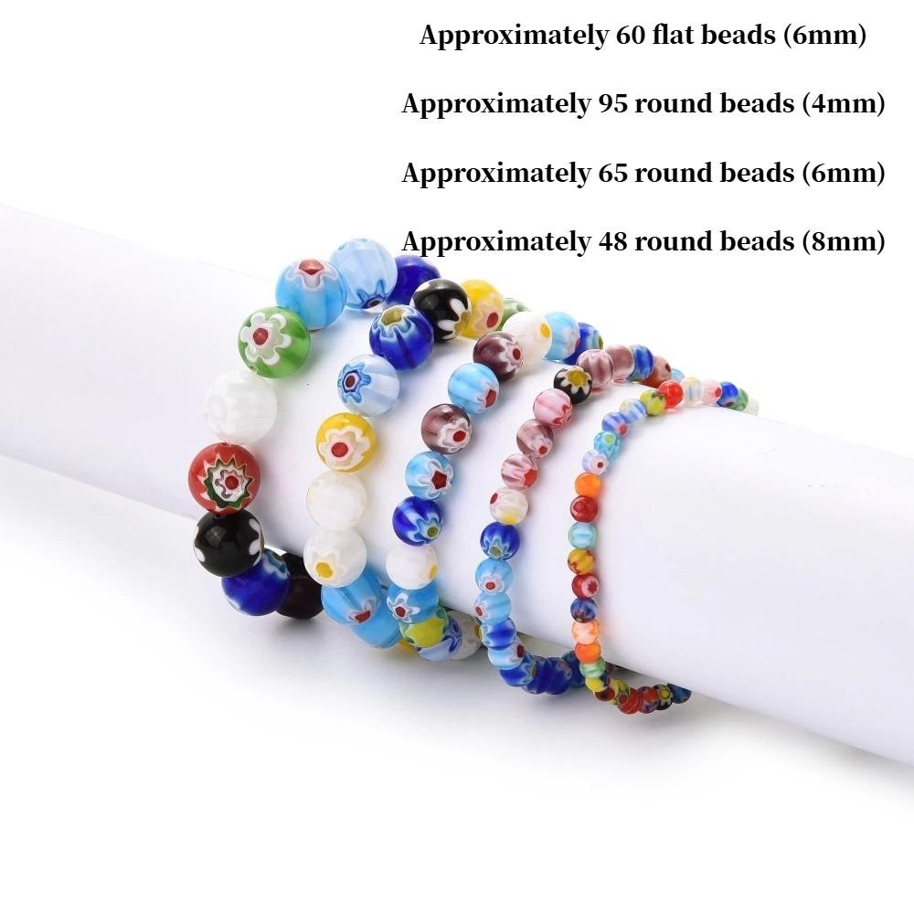 Round Flat Millefiori Lampwork Glass Beads 4/6/8mm Scattered Beads Jewelry Bracelet Making