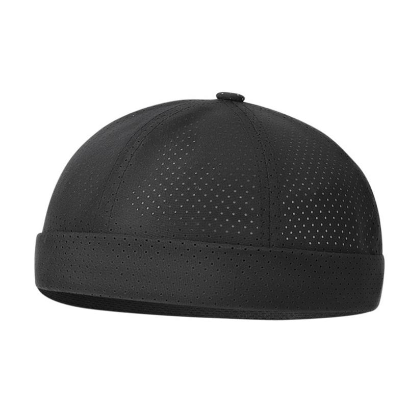 Lightweight Quick Dry Polyester Beanies With Adjustable Strap Casual Brimless Hat For Running Gym Daily Use