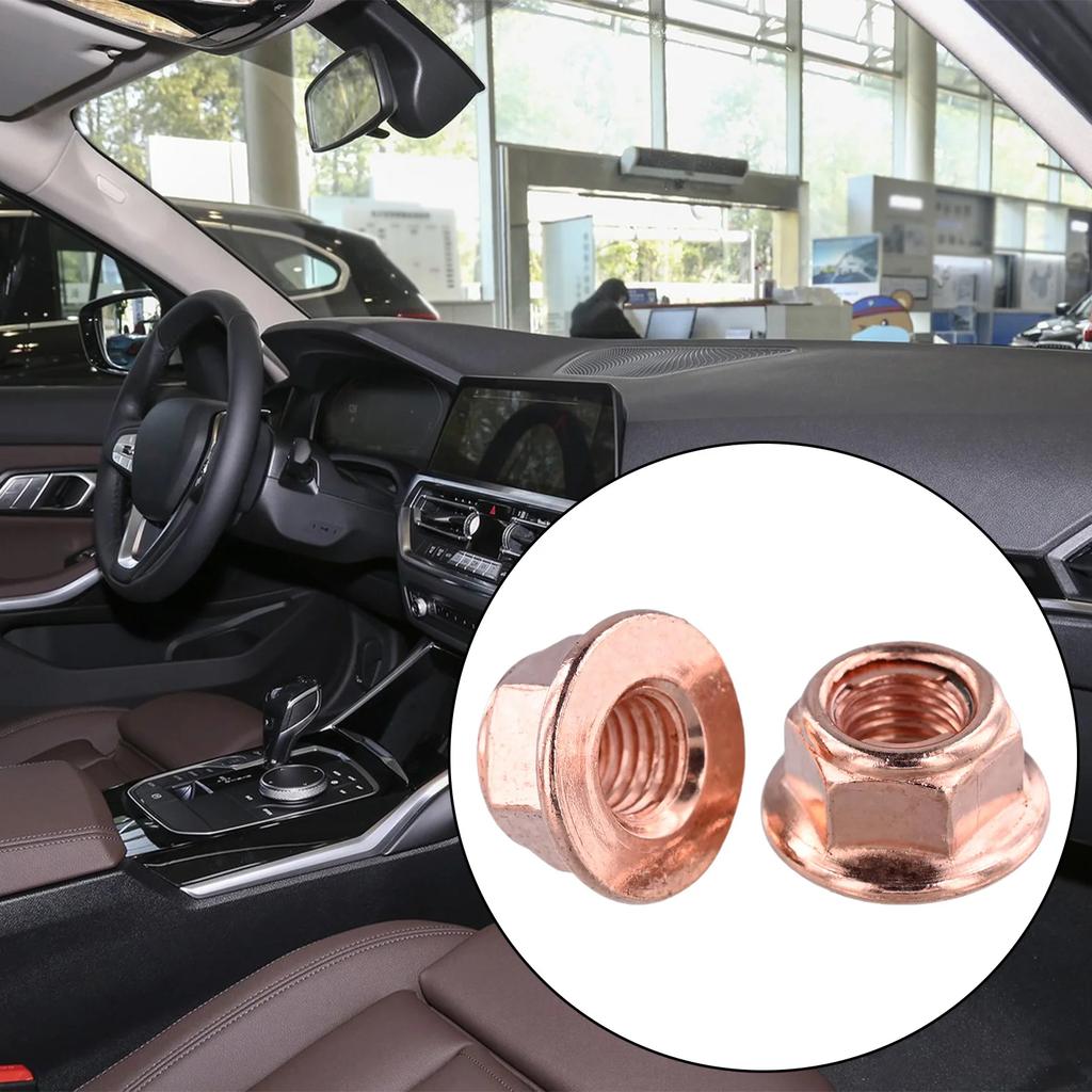 50Pcs/pack Car Exhaust Manifold Lock Nuts Copper Plated M8x1.25 For BMW Vehicles Metal Hexagon Nut Car Acesssories Tools