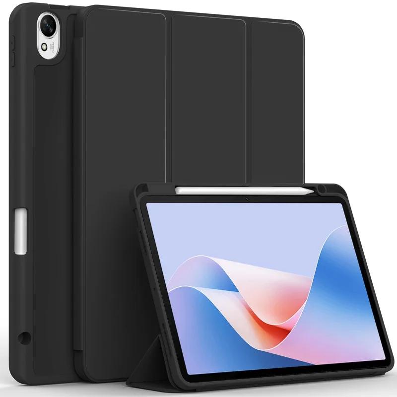 

Новая умная обложка для HUAWEI MatePad 11.5S 11.5 S 2024, трехсекционная кожаная откидная мягкая задняя крышка для MatePad 11.5 S с держателем для карандаша Matepad 11.5S 2024 чёрный