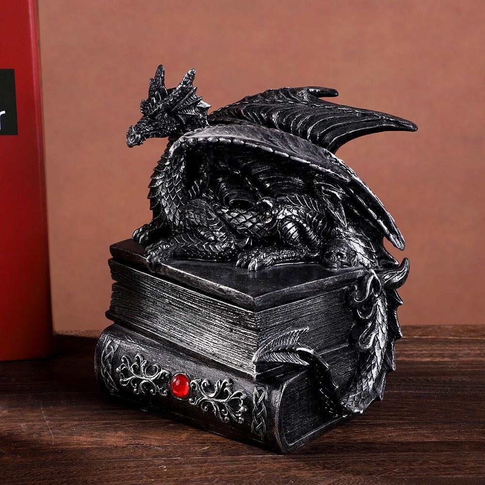 Resin Black Dragon Jewelry Box Gothic