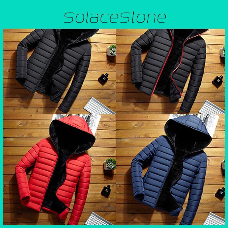 Stylish Men's Hooded Padded Coat Jacket For Winter With Warm Bubble Design
