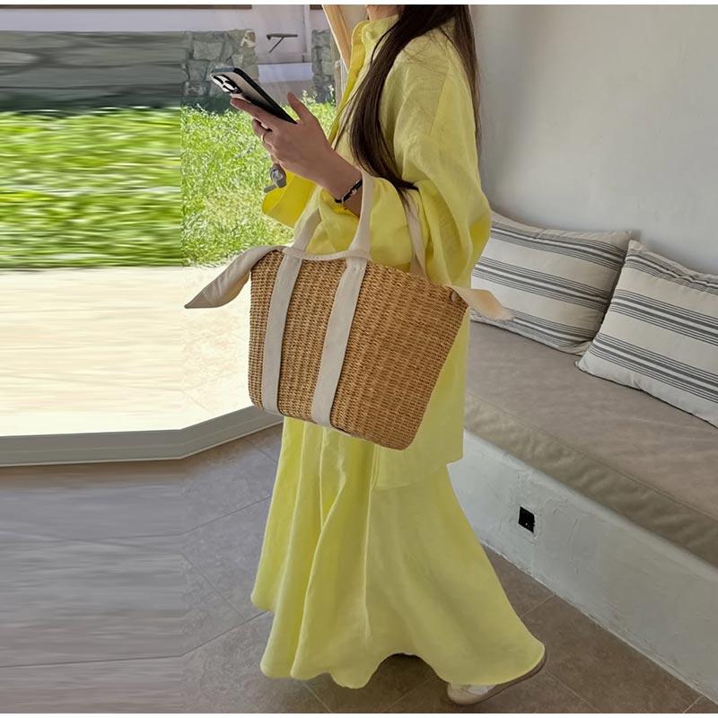 Sommer Freizeit Gelber Anzug Damen Locker Langärmeliges Hemd+Rock Mode 2-teiliges Set Pendler Rockset