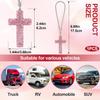 Crystal Cross Car Rear View Mirror Charm, Bling Rhinestone Car Hanging Accessories