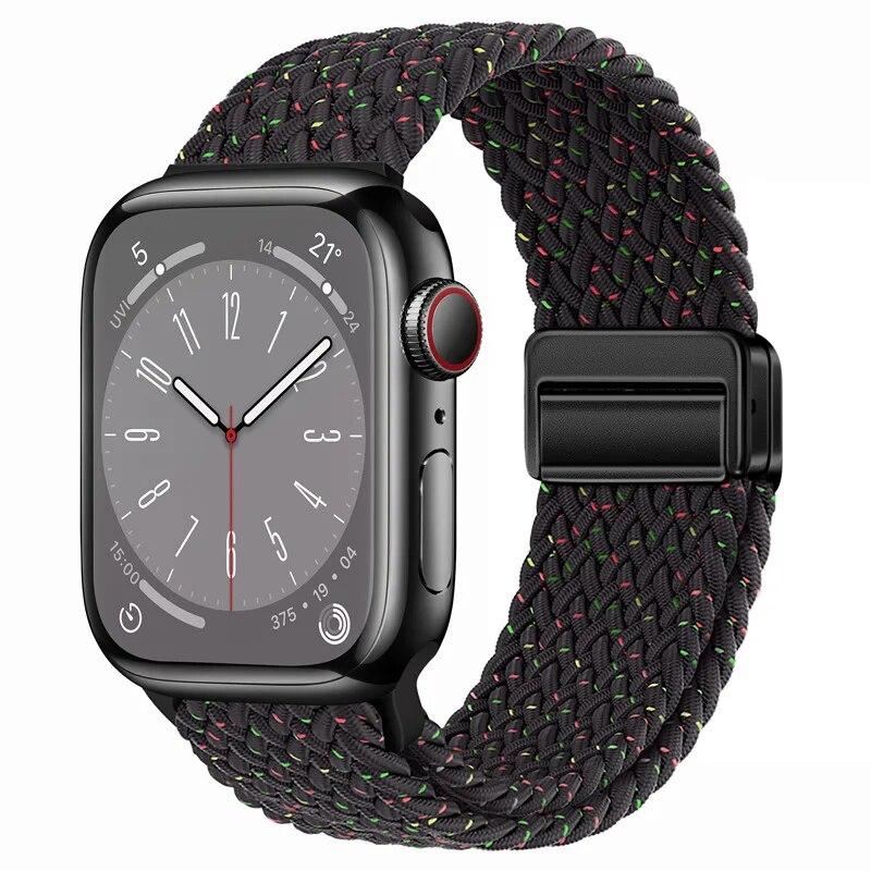 Nylon Strap For Apple Watch 44mm 45mm 49mm 42mm 38mm 40mm 41mm Watchband Bracelet for iWatch Series Ultra 9 8 7 6 5 4 SE 3 Band