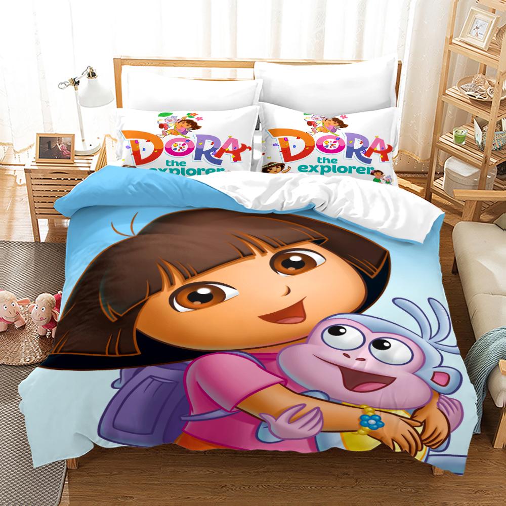 Dora Bettwäsche Kollektionen Kinder Jungen Mädchen Mit Bettwäsche Queen King Full Twin Einzelgröße Neu Anime Kamado Nezo Bettbezug Kollektionen