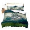 Castle Duvet Cover Set Full Queen Size Medieval Castle Bedding Set Fairy Tale Myth Theme Quilt Cover Comforter Cover Set