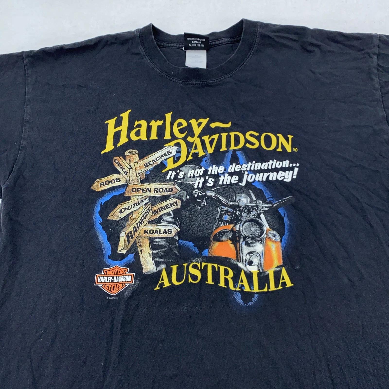 vintage Harley Davidson Australia Shirt Mens XL Motorcycle Biker Graphic Tee 2XL