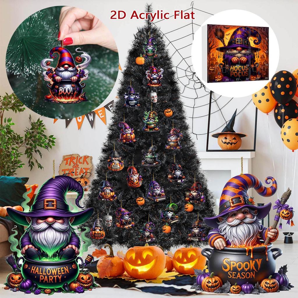 Halloween Countdown Advent 2D Acrylic Countdown Calendar Toy Figures Holiday Planner Decor 24 Days For Girl Boy Toddler Kids