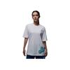 Alphabet Logo Print Loose Short Sleeve T-Shirt Women Tops White FQ0364-100