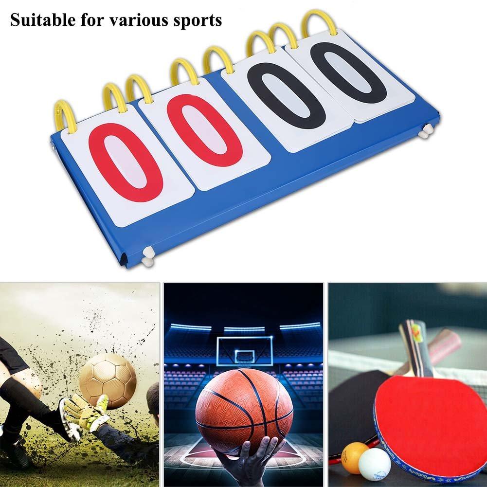 Scoreboard, 3-digit/4-digit, Easy To Read, Portable, Easy Assembly, for Sports (Soccer/Basketball/Table Tennis) - 4-digit Scoreboard