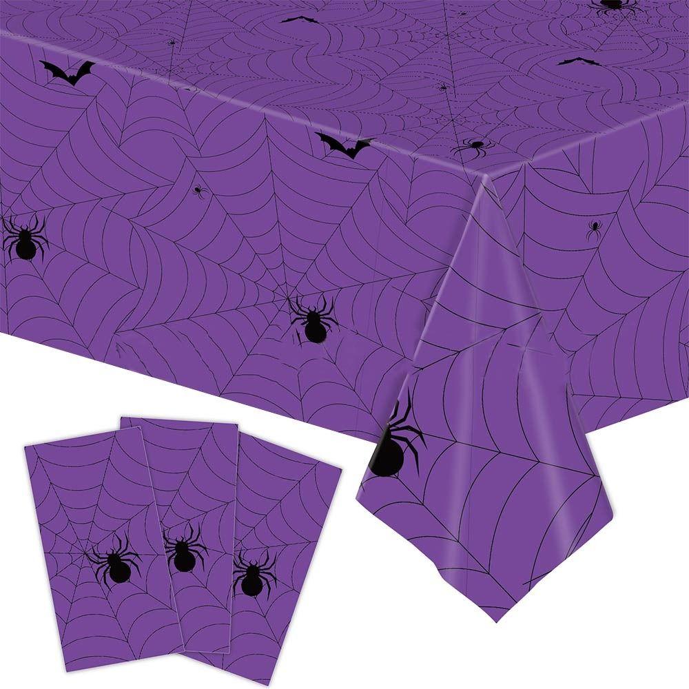 Disposable Plastic Halloween Tablecloth Bronzing Table Decoration Disposable Tablecloths Pumpkin Ghost Table Cover Halloween