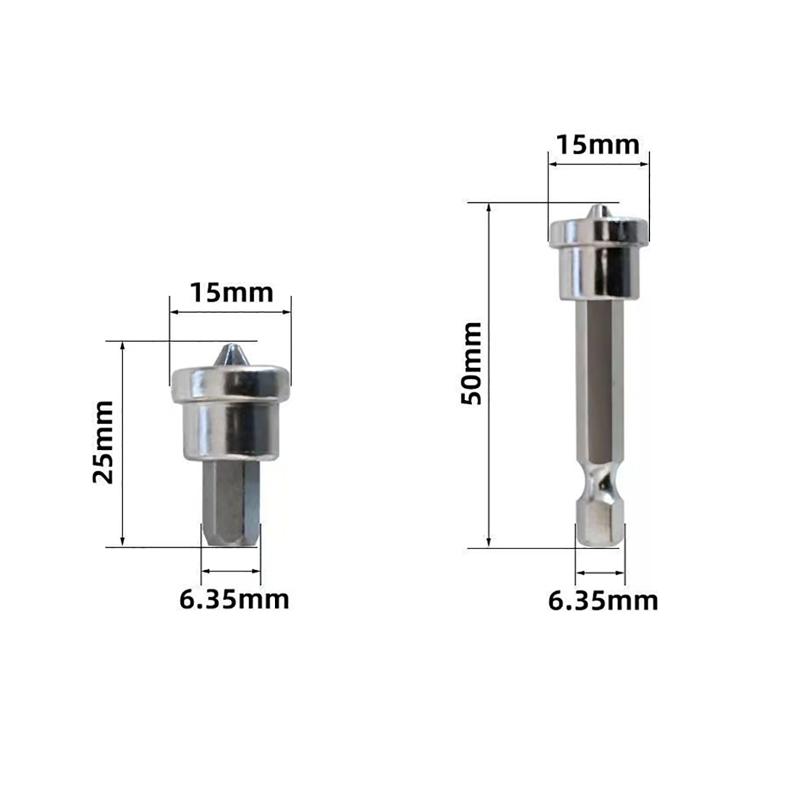 

2Pcs 25mm + 3Pcs 50mm PH2 Screwdriver Bit Set For Plasterboard Wood Board Depth Stop Limit Cross Tips No-Magnetic Cross Heads