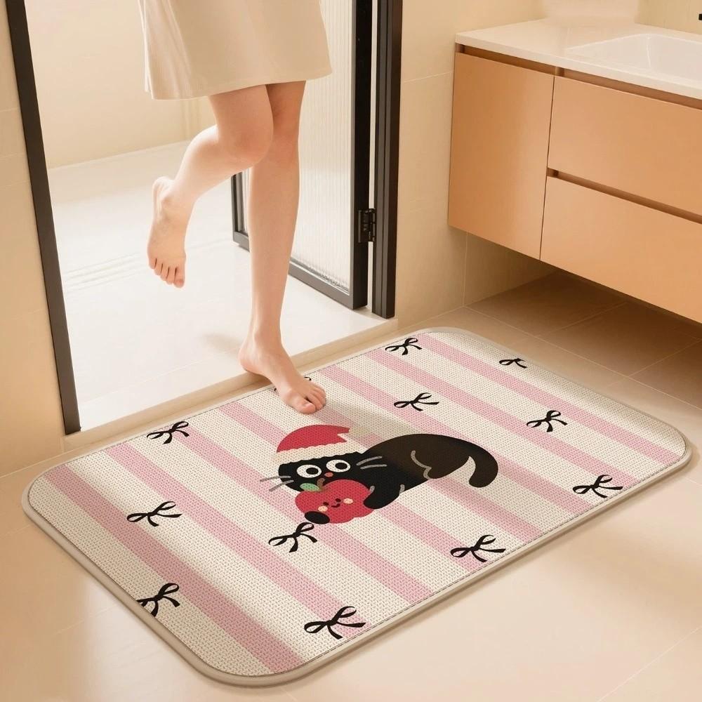 

Door Mat Anti Slip Cartoon Floor Mat Absorbent Animal Pattern Entry Doormat Soft Imitation Weaving Kitchen Mats Kitchen