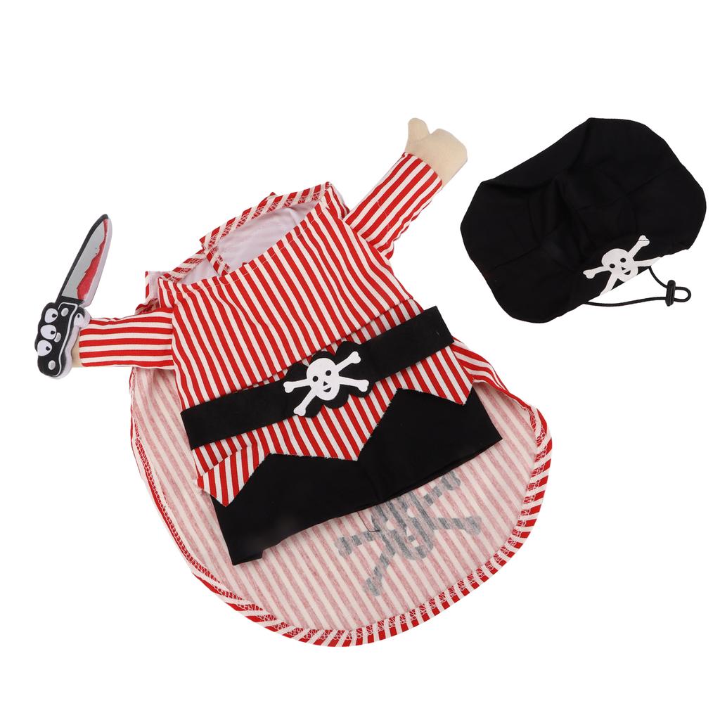 Pirate Pet Costume Set Festive Fun Dress Up Party Cosplay Pet Outfit Suitable for Dogs and CatsS