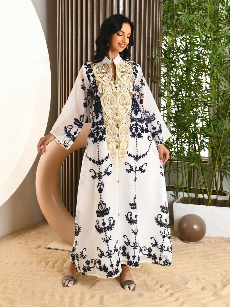 European & American Style Women's Arabian Evening Dress - Dubai Fashion Robe