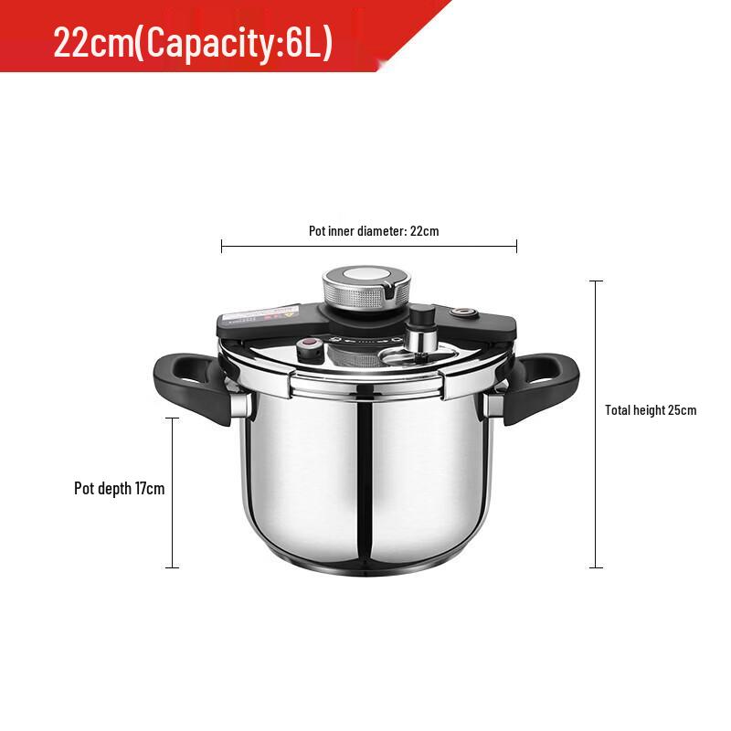 Oumeida Bach Series 304 Stainless Steel Pressure Cooker
