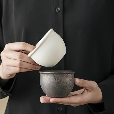 1PC Octagonal Tea Cup Handmade Sweet White Glaze Kung Fu Teacup Small Cup Jingdezhen Teacup Japanese Tea Ceremony