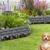 Valla de Borde para Césped de Jardín Exterior Ladrillo Piedra Aspecto Bordes Sin Excavar Encajables Borde de Paisaje Kits Decorativos Plástico 5 PIEZAS (Gris-5pcs)