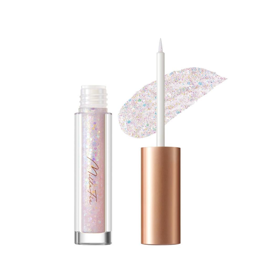 MilleFee Stella Glitter Liner Brokatowy Mieniący się Płyn do Oczu Dolna Powieka Cień do Powiek (01 Spica) - Eyeliner, Torba, Brokat,