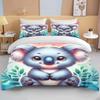 10 Size Cartoon Koala Print 3PCS 1Quilt Cover 2Pillow Cases Bedding Set Duvet Set Comforter Bed Set Queen King Size Home Textile