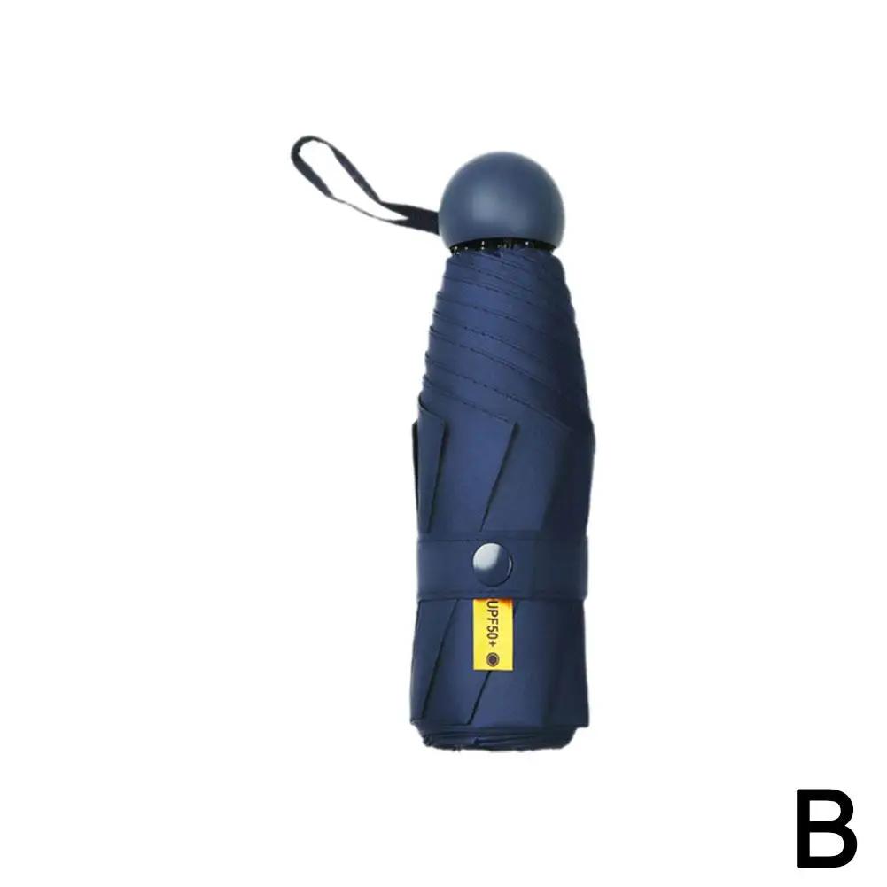 Ultralight Mini Capsule Umbrella Folding UV Protection Wind-resistant Portable Traveling Umbrella Rainproof Outdoor W0P0