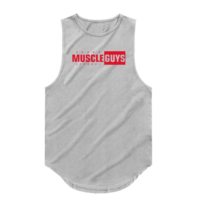 Do The Work  Muscleguys Summer New Brand Gym Sports Quick-drying Bodybuilding Fitness Mesh Fashion Breathable Cool Sleeveless Shirt