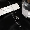 Banyan Tree S925 Silver Zircon Pig Nose Necklace with Tassel Clavicle Chain - Trendy Female Niche Design