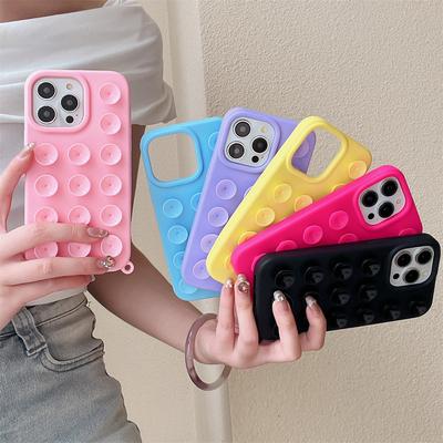 Suction Cup Soft Silicone Phone Case For iPhone 11 13 16 12 14 Pro 15 Pro Max Plus Anti-Slip Shockproof Bumper Candy Color Cover
